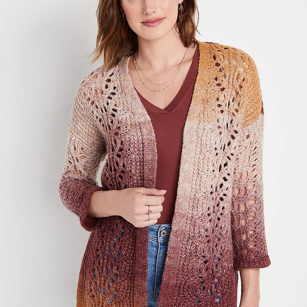 Maurice’s Spacedye Wave Stitch Cardigan